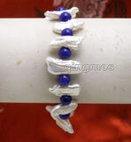 Qingmos Biwa Freshwater Pearl Bracelet 12-15mm Round 7.5''