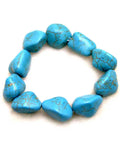 Qingmos 15-20mm Natural Turquoise Bracelet for Women