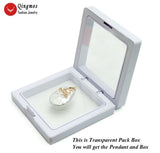 Qingmos 20mm Natural Pearl Pendant Necklace for Women 17'' Jewelry Box