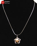 Qingmos 10-11mm Pink Pearl Pendant Necklace