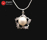 Qingmos 10-11mm Pink Pearl Pendant Necklace