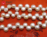 Qingmos 7-8mm Pink Freshwater Pearl Loose Beads 14''