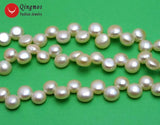 Qingmos 7-8mm Pink Freshwater Pearl Loose Beads 14''