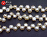 Qingmos 7-8mm Pink Freshwater Pearl Loose Beads 14''