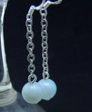 Qingmos 8mm Amazonite Silver Dangle Earrings