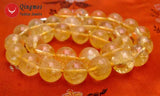 Qingmos 12mm Round Yellow Crystal Necklace 17'' Chokers Stone Jewelry