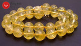 Qingmos 12mm Round Yellow Crystal Necklace 17'' Chokers Stone Jewelry