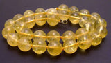 Qingmos 12mm Round Yellow Crystal Necklace 17'' Chokers Stone Jewelry