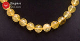 Qingmos 12mm Round Yellow Crystal Necklace 17'' Chokers Stone Jewelry