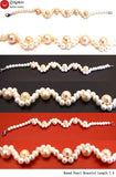 Qingmos 5-6mm Natural Pearl Bracelet with 10-11mm Pink Pearl Weave - 7.5''