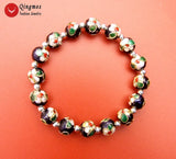 Qingmos Cloisonne Beads Bracelet Women 7.5''