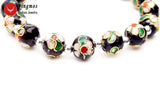 Qingmos Cloisonne Beads Bracelet Women 7.5''