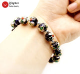 Qingmos Cloisonne Beads Bracelet Women 7.5''