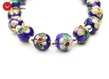 Qingmos Cloisonne Beads Bracelet for Women 7.5''