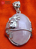 Qingmos Crawl Frog Pendant 25*20mm Green Jade Stone Fine Jewelry