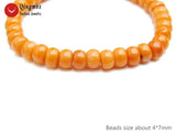 Qingmos Orange Coral Bracelet 7.5'' Fine Jewelry
