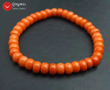 Qingmos Orange Coral Bracelet 7.5'' Fine Jewelry