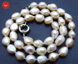 Qingmos Pink Pearl Necklace 7-9mm BAROQUE Freshwater Pearl Chokers