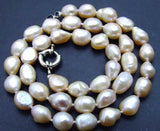 Qingmos Pink Pearl Necklace 7-9mm BAROQUE Freshwater Pearl Chokers