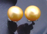 Freshwater Orange Pearl Earrings for Women with Sterling Silver Studs
