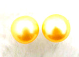 Freshwater Orange Pearl Earrings for Women with Sterling Silver Studs