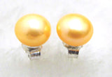 Freshwater Orange Pearl Earrings for Women with Sterling Silver Studs