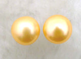 Freshwater Orange Pearl Earrings for Women with Sterling Silver Studs