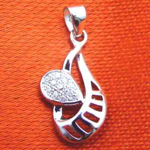 Sterling Silver Cross Pendant with Cubic Zirconia