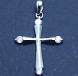 Sterling Silver Cross Pendant with Cubic Zirconia