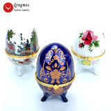 Qingmos Multicolor Ceramics Egg Purpose Box for Jewelry Displays