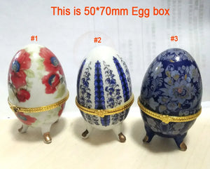 Qingmos Multicolor Ceramics Egg Purpose Box for Jewelry Displays