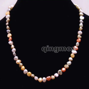 Qingmos Multicolor Freshwater Pearl Necklace 17''