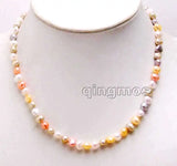 Qingmos Multicolor Freshwater Pearl Necklace 17''
