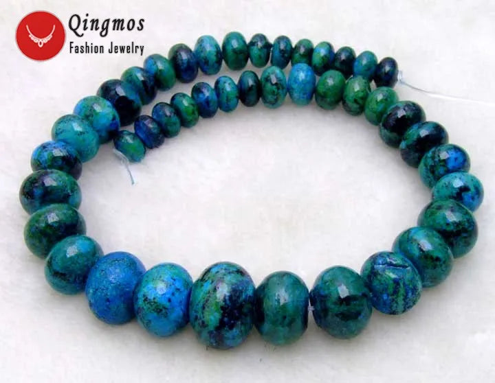 Qingmos Green Chrysocolla Loose Beads 10-20mm