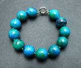 Qingmos Chrysocolla Bracelet for Women with Gem Stone Jewelry