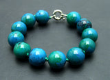 Qingmos Chrysocolla Bracelet for Women with Gem Stone Jewelry