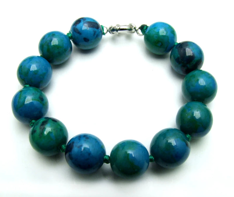 Qingmos Chrysocolla Bracelet for Women with Gem Stone Jewelry