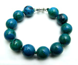 Qingmos Chrysocolla Bracelet for Women with Gem Stone Jewelry