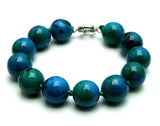 Qingmos Chrysocolla Bracelet for Women with Gem Stone Jewelry