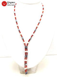 Qingmos Red Coral & Hematite Magnetic Bracelet Necklace Set