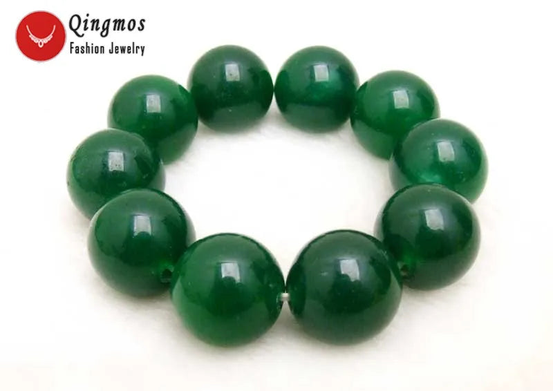 Qingmos Multicolor Jades Bracelet 20mm Round High Natural Jades Jewelry