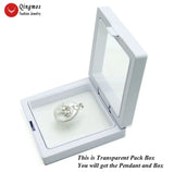 Qingmos Natural Pearl Pendant Necklace for Women with 20mm Oval Pearl Choker