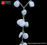 Qingmos Lace Agates Stone Pendant Necklace for Women 17''