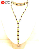 Qingmos Green Pearl Bracelet & Necklace Set, Magnetic Hematite