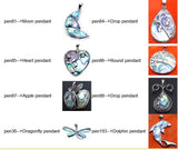 Qingmos Moon Abalone Shell Pendant Natural Multicolor Abalone Shell-pen81