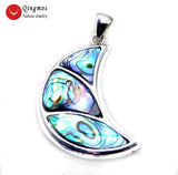 Qingmos Moon Abalone Shell Pendant Natural Multicolor Abalone Shell-pen81