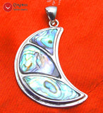 Qingmos Moon Abalone Shell Pendant Natural Multicolor Abalone Shell-pen81