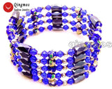 Qingmos Cloisonne Bracelet & Hematite Magnetic Necklace Set