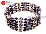 Qingmos Cloisonne Bracelet & Hematite Magnetic Necklace Set