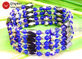Qingmos Cloisonne Bracelet & Hematite Magnetic Necklace Set